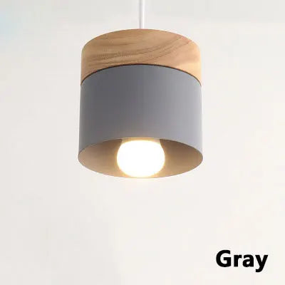 Nordic simplicity LED E27 Pendant light Modern macaron Hanging Lights Home improvement Iron and wood decoration Pendant lamp