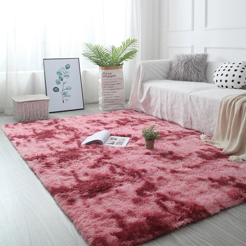 Plush Carpet Suitable For Living Room White Soft Fluffy Carpets Bedroom Bathroom Non-slip Thicken Floor Mat Teen Room Decoration